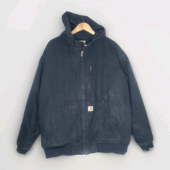 Carhartt Other - Carhartt Quick Duck Workwear Hooded Jacket Full Zip 2XL XXL Black